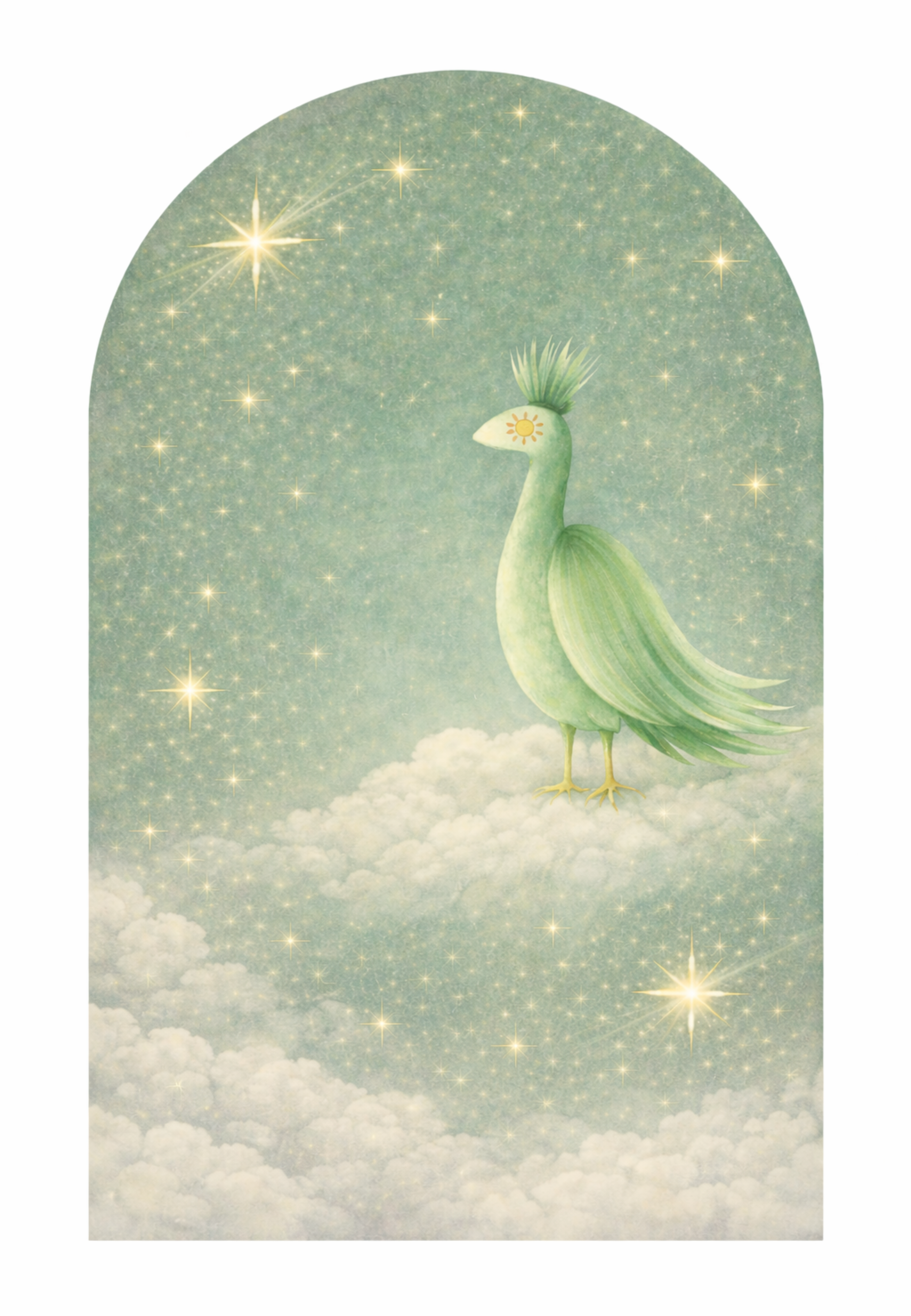Arch Wall Sticker Bird Green