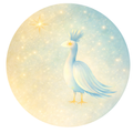 Round Wall Sticker Green Bird with Stars