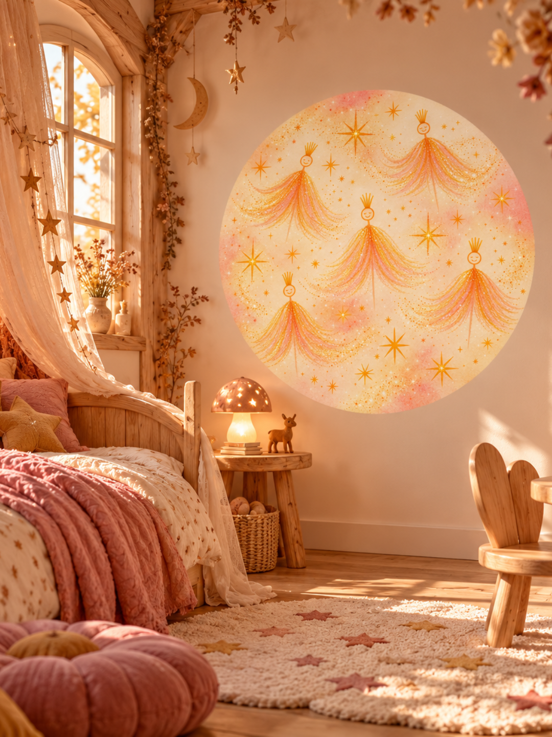Round Wall Sticker Pink Magic