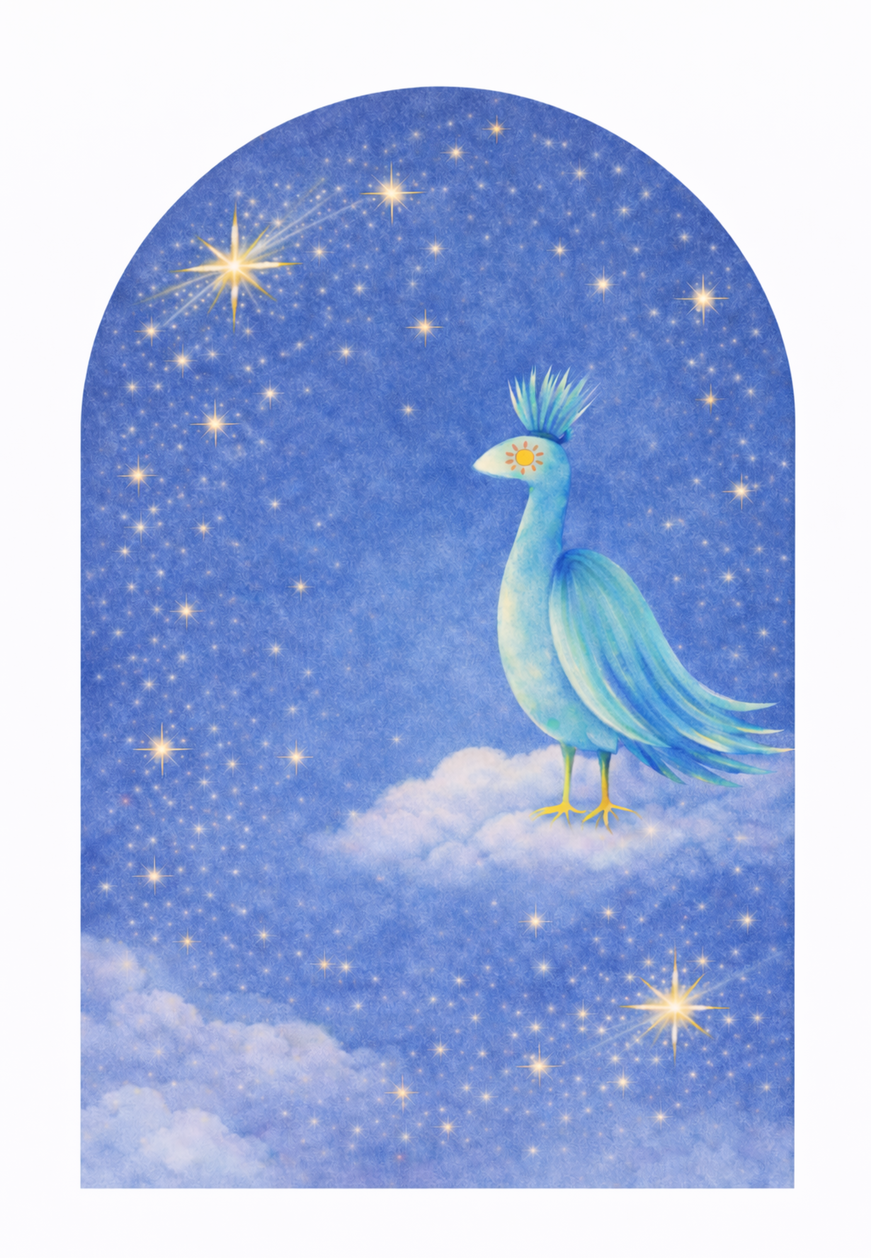Arch Wall Sticker Bird Blue