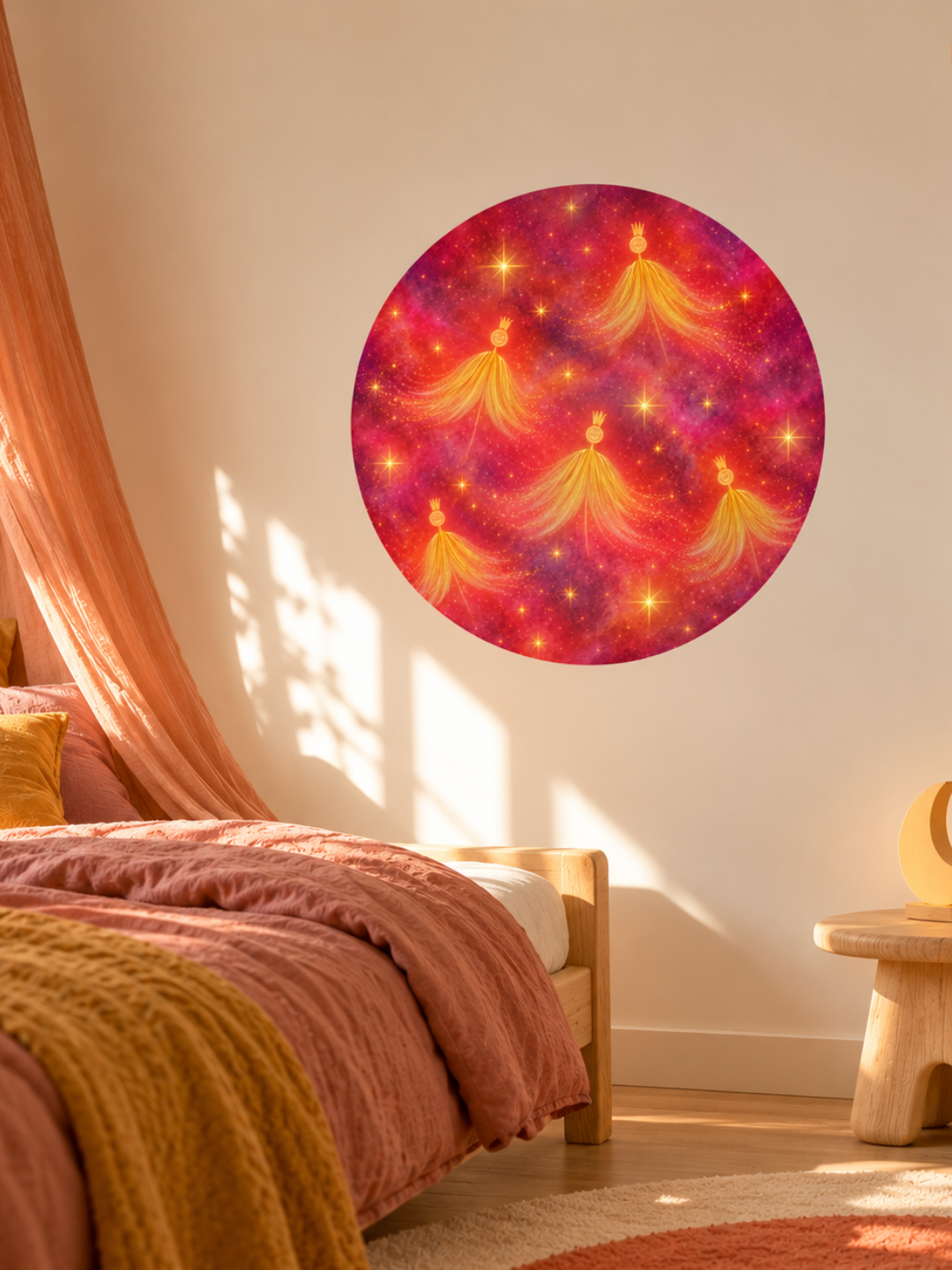 Round Wall Sticker Red Magic