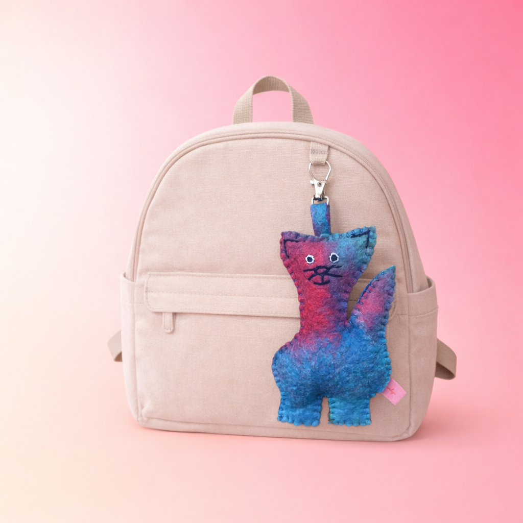 Nureya the Cat - Blue & Pink