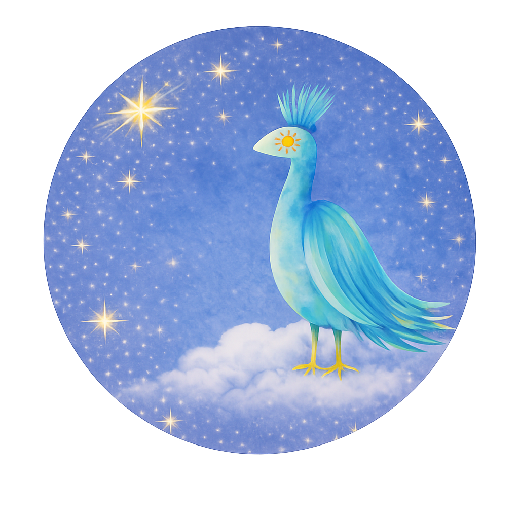 Round Wall Sticker Bird Blue