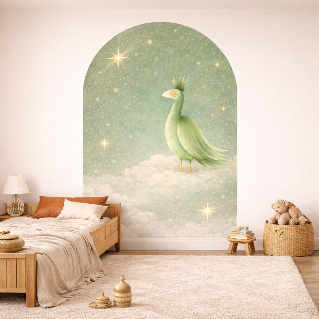Arch Wall Sticker Bird Green