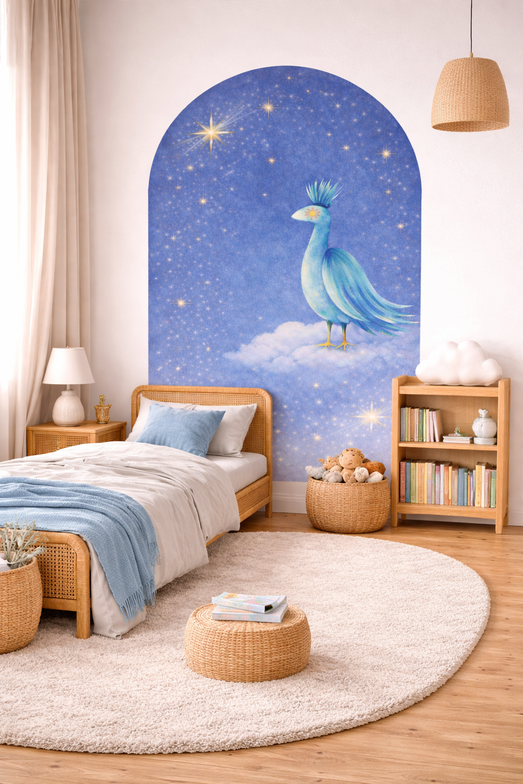 Arch Wall Sticker Bird Blue